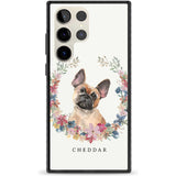 Personalised Tan French Bulldog Watercolour Dog Portrait Custom Phone Case Samsung S22 Ultra / Black Impact Case,Samsung S23 Ultra / Black Impact Case Blanc Space