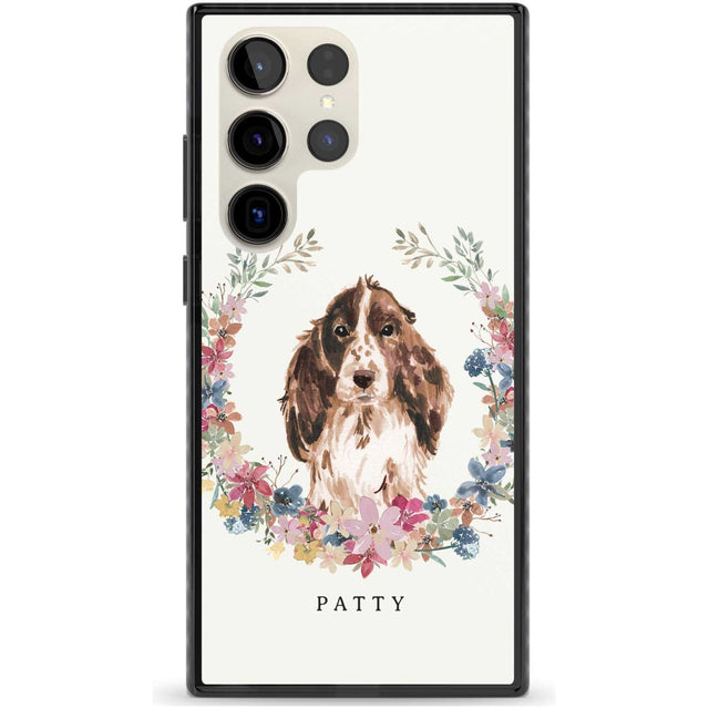 Personalised Brown Cocker Spaniel - Watercolour Dog Portrait Custom Phone Case Samsung S22 Ultra / Black Impact Case,Samsung S23 Ultra / Black Impact Case Blanc Space