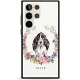 Personalised Black Cocker Spaniel - Watercolour Dog Portrait Custom Phone Case Samsung S22 Ultra / Black Impact Case,Samsung S23 Ultra / Black Impact Case Blanc Space