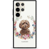 Personalised Brown Cockapoo - Watercolour Dog Portrait Custom Phone Case Samsung S22 Ultra / Black Impact Case,Samsung S23 Ultra / Black Impact Case Blanc Space