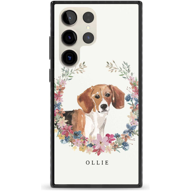 Personalised Beagle - Watercolour Dog Portrait Custom Phone Case Samsung S22 Ultra / Black Impact Case,Samsung S23 Ultra / Black Impact Case Blanc Space