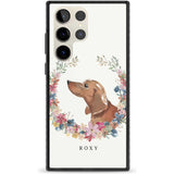 Personalised Tan Dachshund - Watercolour Dog Portrait Custom Phone Case Samsung S22 Ultra / Black Impact Case,Samsung S23 Ultra / Black Impact Case Blanc Space