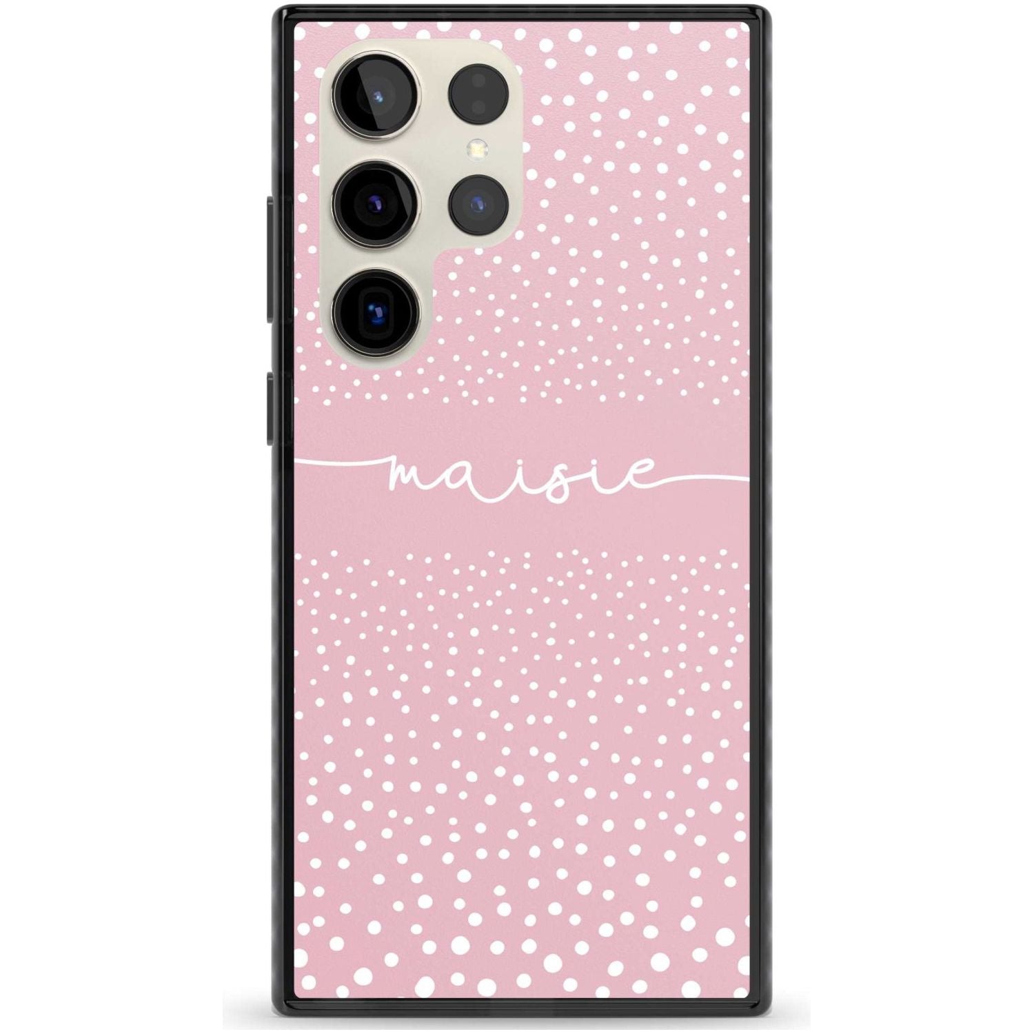 Personalised Pink Dots Custom Phone Case Samsung S22 Ultra / Black Impact Case,Samsung S23 Ultra / Black Impact Case Blanc Space