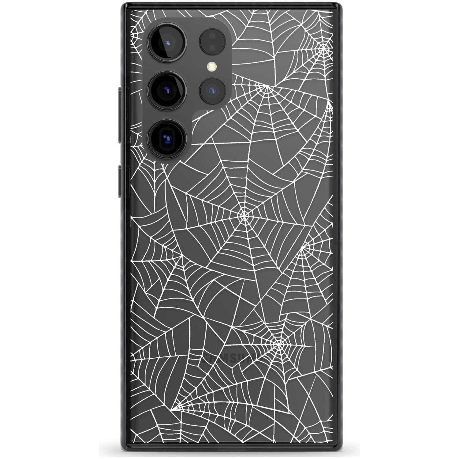 Personalised Spider Web Pattern Custom Phone Case Samsung S22 Ultra / Black Impact Case,Samsung S23 Ultra / Black Impact Case Blanc Space
