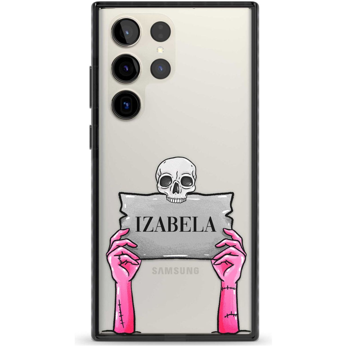 Personalised Grave Plaque Custom Phone Case Samsung S22 Ultra / Black Impact Case,Samsung S23 Ultra / Black Impact Case Blanc Space