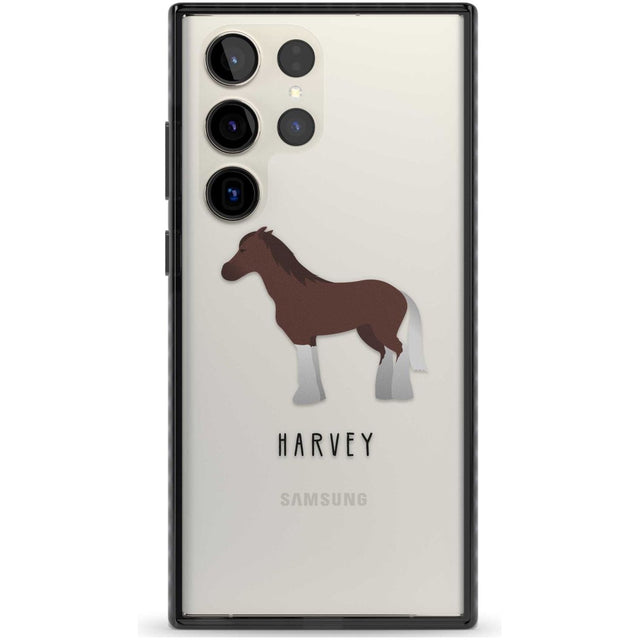 Personalised Brown Horse Custom Phone Case Samsung S22 Ultra / Black Impact Case,Samsung S23 Ultra / Black Impact Case Blanc Space