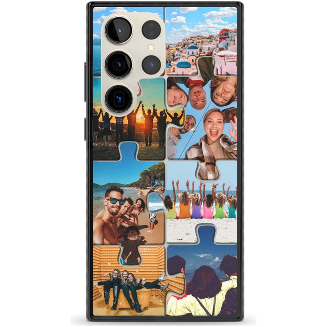 Personalised Jigsaw Photo Grid Custom Phone Case Samsung S22 Ultra / Black Impact Case,Samsung S23 Ultra / Black Impact Case Blanc Space