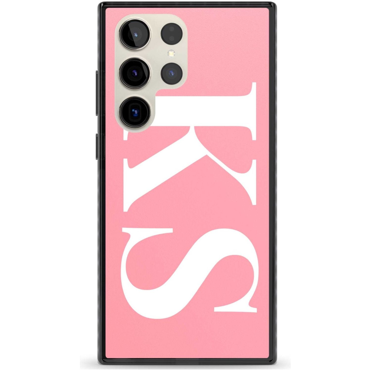 Personalised White & Pink Letters Custom Phone Case Samsung S22 Ultra / Black Impact Case,Samsung S23 Ultra / Black Impact Case Blanc Space