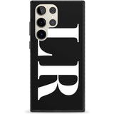 Personalised White & Black Letters Custom Phone Case Samsung S22 Ultra / Black Impact Case,Samsung S23 Ultra / Black Impact Case Blanc Space