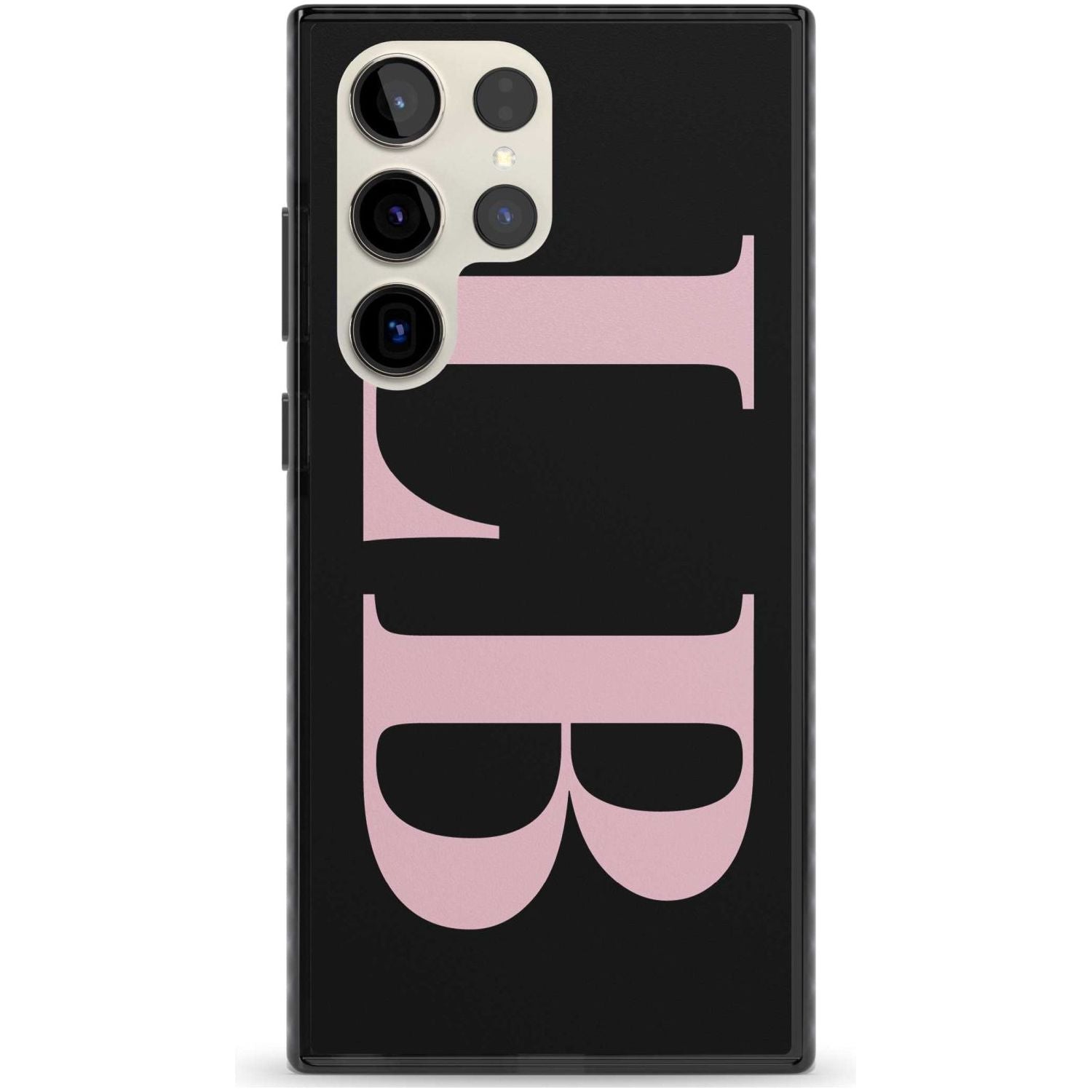 Personalised Pink & Black Letters Custom Phone Case Samsung S22 Ultra / Black Impact Case,Samsung S23 Ultra / Black Impact Case Blanc Space