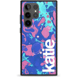 Personalised Navy, Turquoise + Purple - Marbled Custom Phone Case Samsung S22 Ultra / Black Impact Case,Samsung S23 Ultra / Black Impact Case Blanc Space