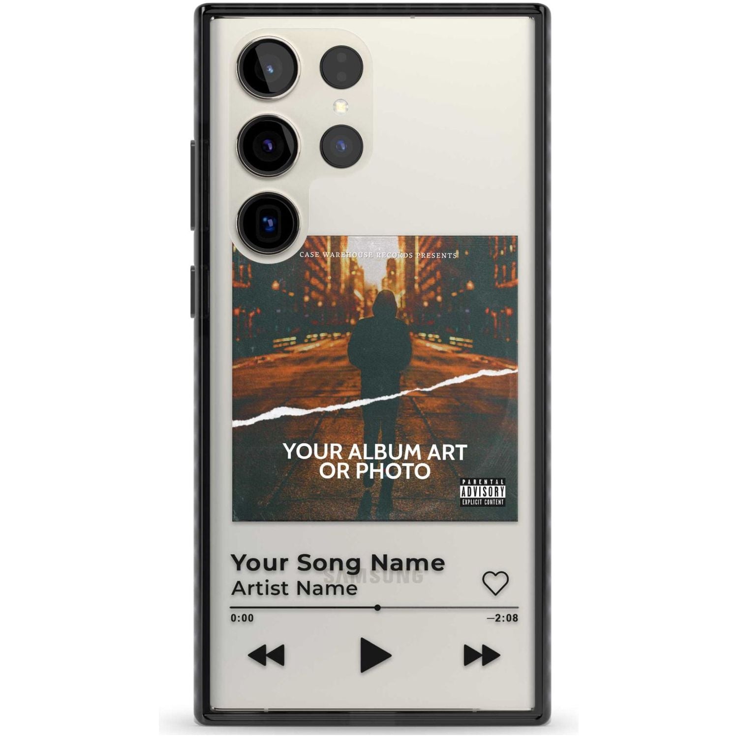 Personalised Album Art Custom Phone Case Samsung S22 Ultra / Black Impact Case,Samsung S23 Ultra / Black Impact Case Blanc Space
