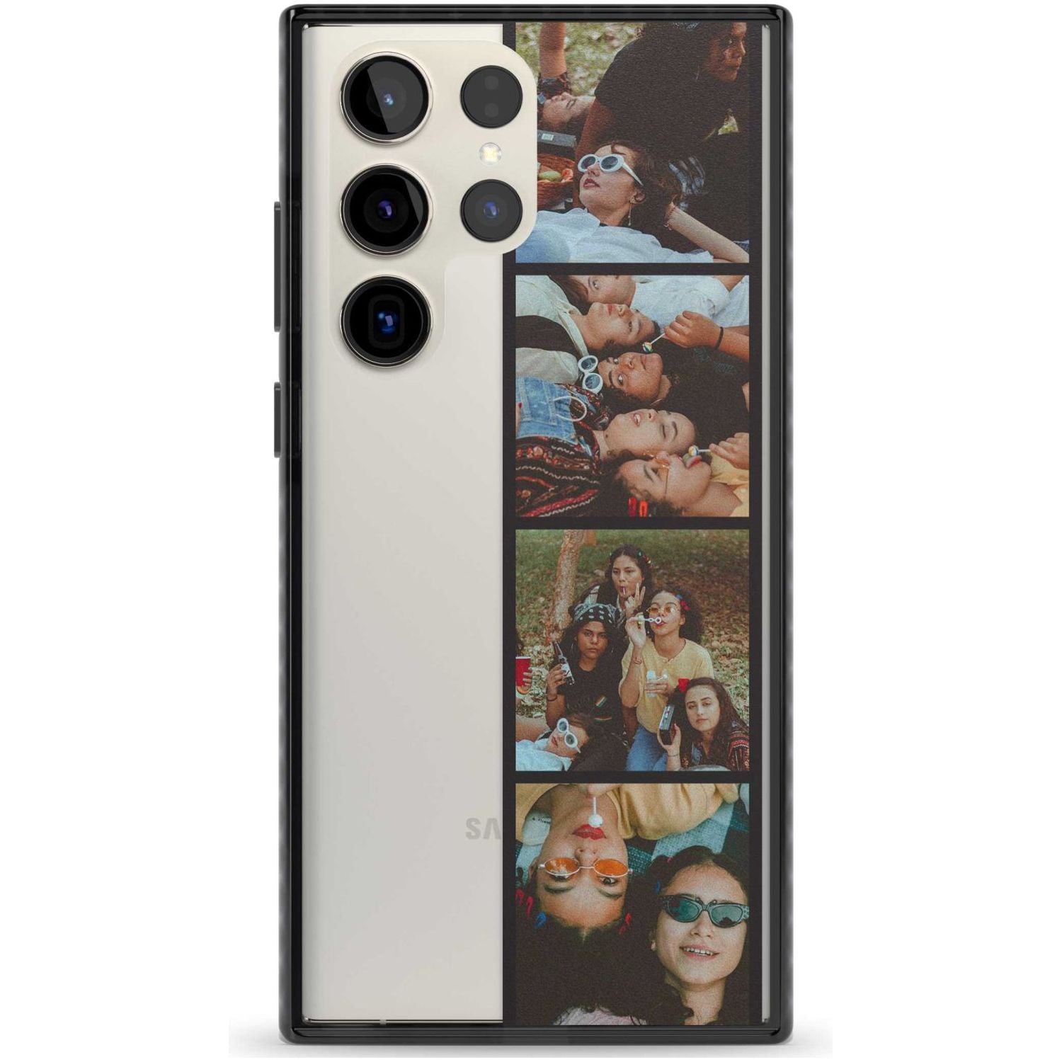 Personalised Photo Strip Custom Phone Case Samsung S22 Ultra / Black Impact Case,Samsung S23 Ultra / Black Impact Case Blanc Space