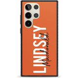 Personalised Bold Name: Orange Custom Phone Case Samsung S22 Ultra / Black Impact Case,Samsung S23 Ultra / Black Impact Case Blanc Space