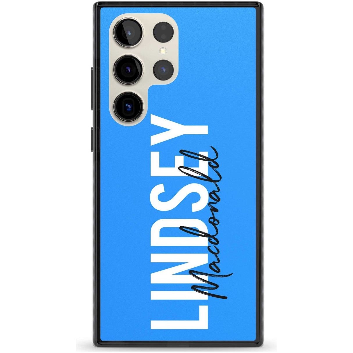 Personalised Bold Name: Blue Custom Phone Case Samsung S22 Ultra / Black Impact Case,Samsung S23 Ultra / Black Impact Case Blanc Space