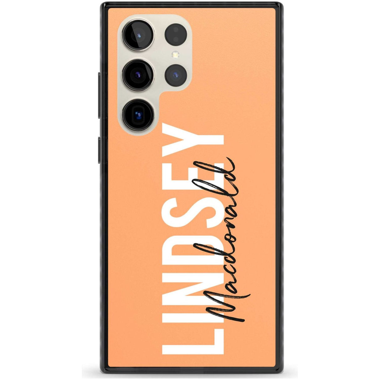 Personalised Bold Name: Peach Custom Phone Case Samsung S22 Ultra / Black Impact Case,Samsung S23 Ultra / Black Impact Case Blanc Space