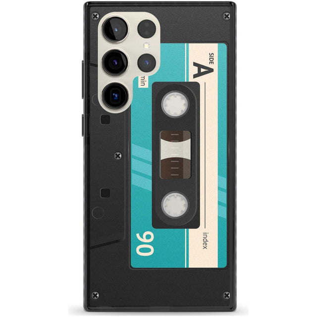 Personalised Dark Cassette Custom Phone Case Samsung S22 Ultra / Black Impact Case,Samsung S23 Ultra / Black Impact Case Blanc Space