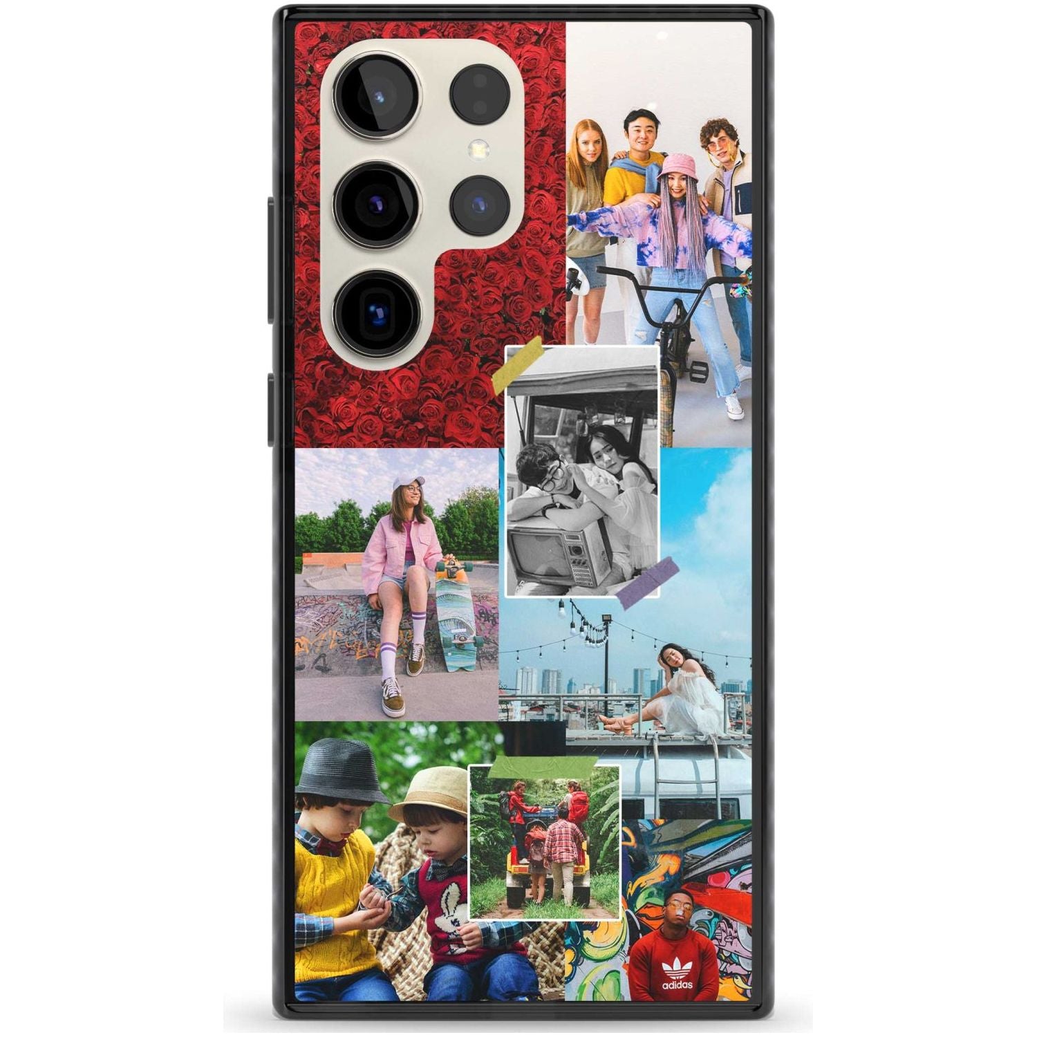Personalised Photo Collage Custom Phone Case Samsung S22 Ultra / Black Impact Case,Samsung S23 Ultra / Black Impact Case Blanc Space