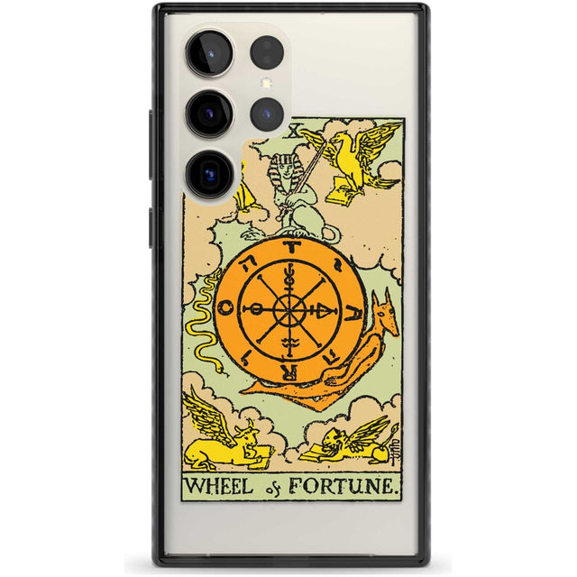 Personalised Wheel of Fortune Tarot Card - Colour Phone Case Samsung S22 Ultra / Black Impact Case,Samsung S23 Ultra / Black Impact Case Blanc Space