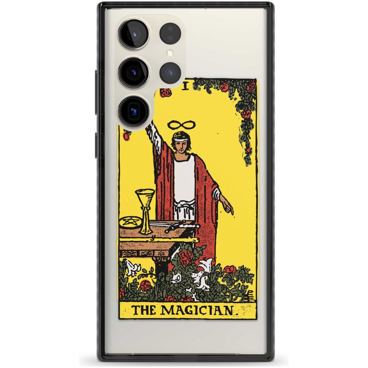 Personalised The Magician Tarot Card - Colour Phone Case Samsung S22 Ultra / Black Impact Case,Samsung S23 Ultra / Black Impact Case Blanc Space