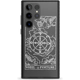 Personalised Wheel of Fortune Tarot Card - White Transparent Custom Phone Case Samsung S22 Ultra / Black Impact Case,Samsung S23 Ultra / Black Impact Case Blanc Space