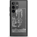 Personalised Ace of Swords Tarot Card - White Transparent Custom Phone Case Samsung S22 Ultra / Black Impact Case,Samsung S23 Ultra / Black Impact Case Blanc Space