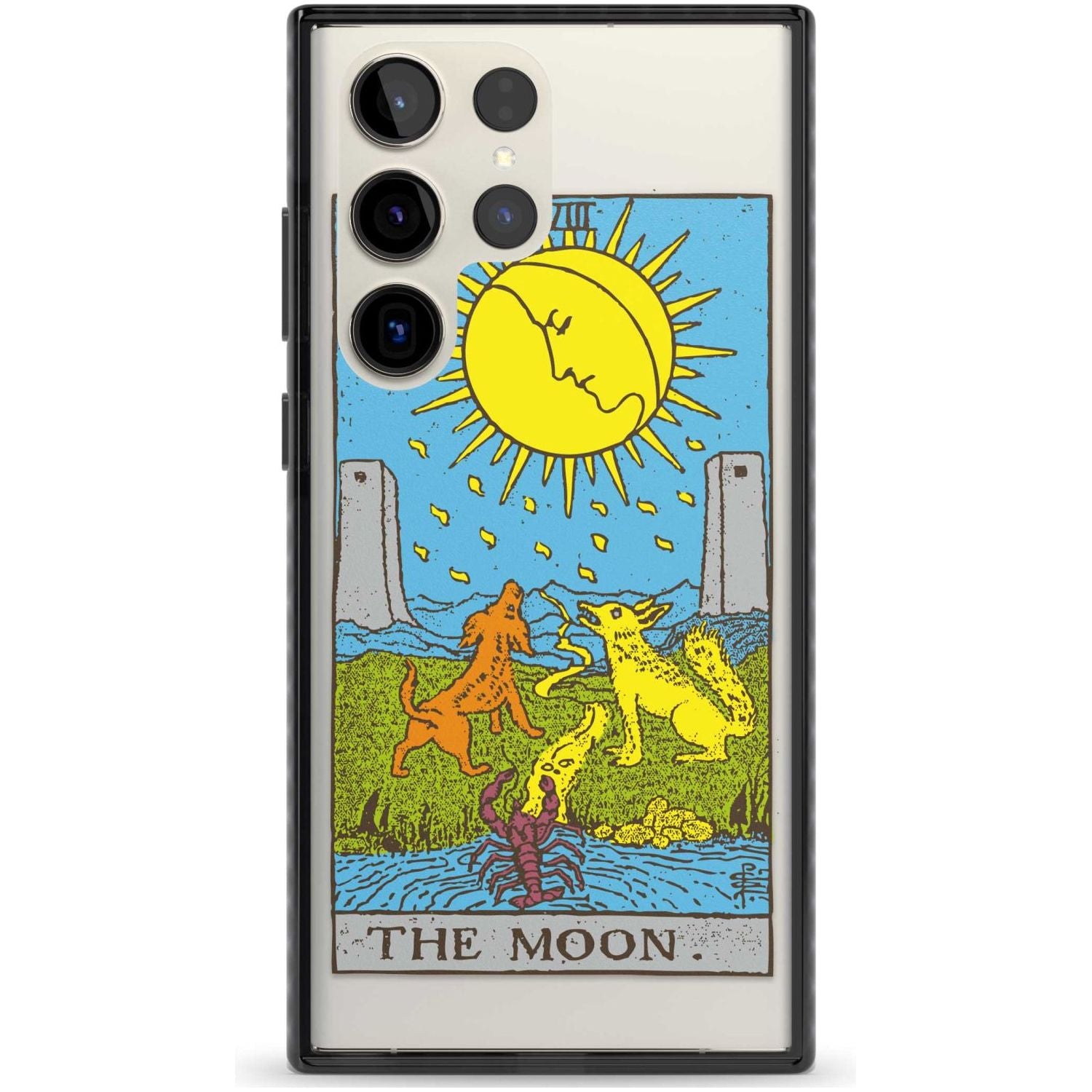 Personalised The Moon Tarot Card - Colour Custom Phone Case Samsung S22 Ultra / Black Impact Case,Samsung S23 Ultra / Black Impact Case Blanc Space