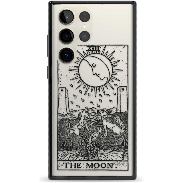Personalised The Moon Tarot Card - Transparent Custom Phone Case Samsung S22 Ultra / Black Impact Case,Samsung S23 Ultra / Black Impact Case Blanc Space