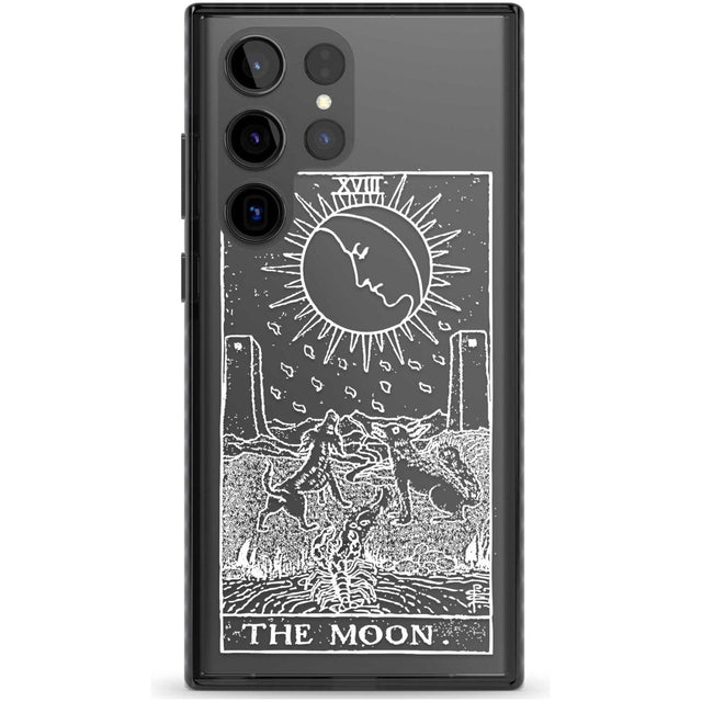 Personalised The Moon Tarot Card - White Transparent Custom Phone Case Samsung S22 Ultra / Black Impact Case,Samsung S23 Ultra / Black Impact Case Blanc Space