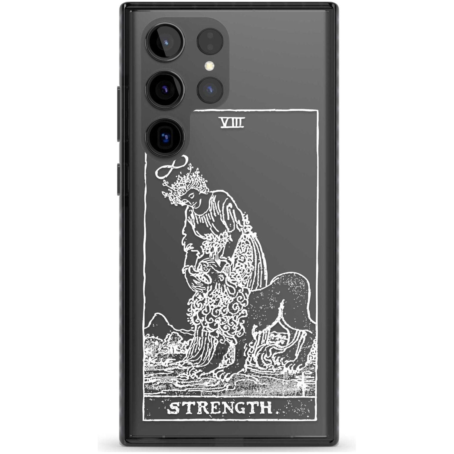 Personalised Strength Tarot Card - White Transparent