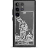 Personalised Strength Tarot Card - White Transparent Custom Phone Case Samsung S22 Ultra / Black Impact Case,Samsung S23 Ultra / Black Impact Case Blanc Space