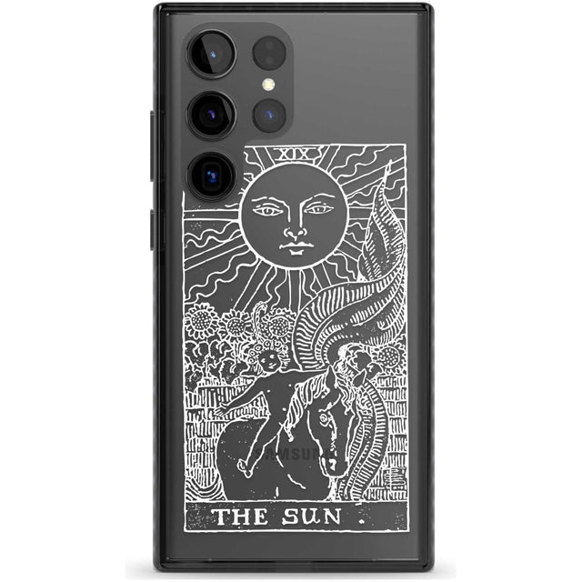 Personalised The Sun Tarot Card - White Transparent Custom Phone Case Samsung S22 Ultra / Black Impact Case,Samsung S23 Ultra / Black Impact Case Blanc Space