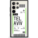 Personalised Tel Aviv Boarding Pass Custom Phone Case Samsung S22 Ultra / Black Impact Case,Samsung S23 Ultra / Black Impact Case Blanc Space