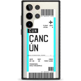 Personalised Cancún Boarding Pass Custom Phone Case Samsung S22 Ultra / Black Impact Case,Samsung S23 Ultra / Black Impact Case Blanc Space