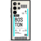 Personalised Boston Boarding Pass Custom Phone Case Samsung S22 Ultra / Black Impact Case,Samsung S23 Ultra / Black Impact Case Blanc Space