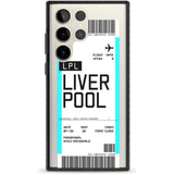 Personalised Liverpool Boarding Pass Custom Phone Case Samsung S22 Ultra / Black Impact Case,Samsung S23 Ultra / Black Impact Case Blanc Space