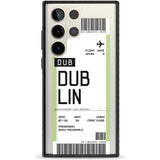 Personalised Dublin Boarding Pass Custom Phone Case Samsung S22 Ultra / Black Impact Case,Samsung S23 Ultra / Black Impact Case Blanc Space