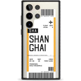 Personalised Shangai Boarding Pass Custom Phone Case Samsung S22 Ultra / Black Impact Case,Samsung S23 Ultra / Black Impact Case Blanc Space