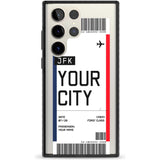 Personalised Create Your Own Boarding Pass Ticket Custom Phone Case Samsung S22 Ultra / Black Impact Case,Samsung S23 Ultra / Black Impact Case Blanc Space