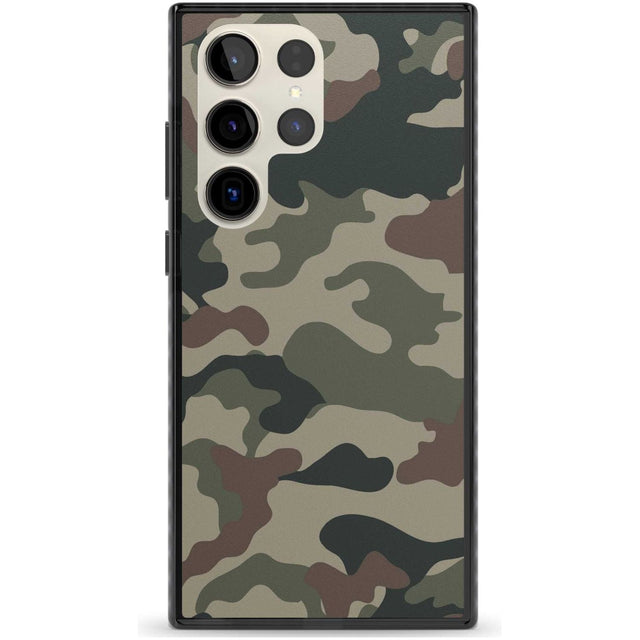 Green and Brown Camo Phone Case Samsung S22 Ultra / Black Impact Case,Samsung S23 Ultra / Black Impact Case Blanc Space