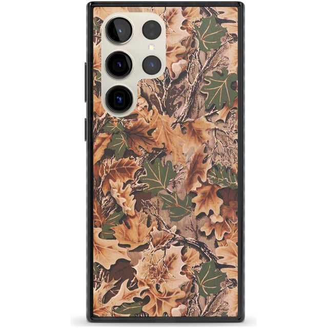 Leaves Camo Phone Case Samsung S22 Ultra / Black Impact Case,Samsung S23 Ultra / Black Impact Case Blanc Space