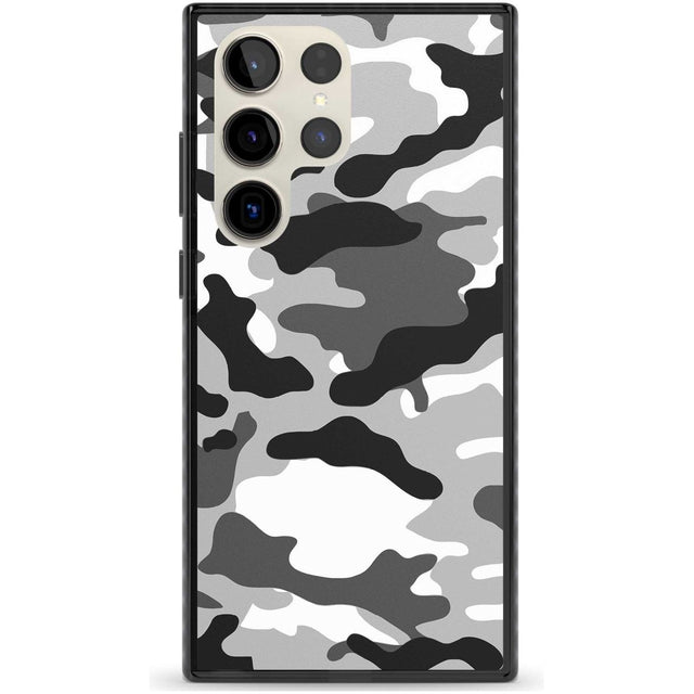 Grey Black Urban Camo Phone Case Samsung S22 Ultra / Black Impact Case,Samsung S23 Ultra / Black Impact Case Blanc Space