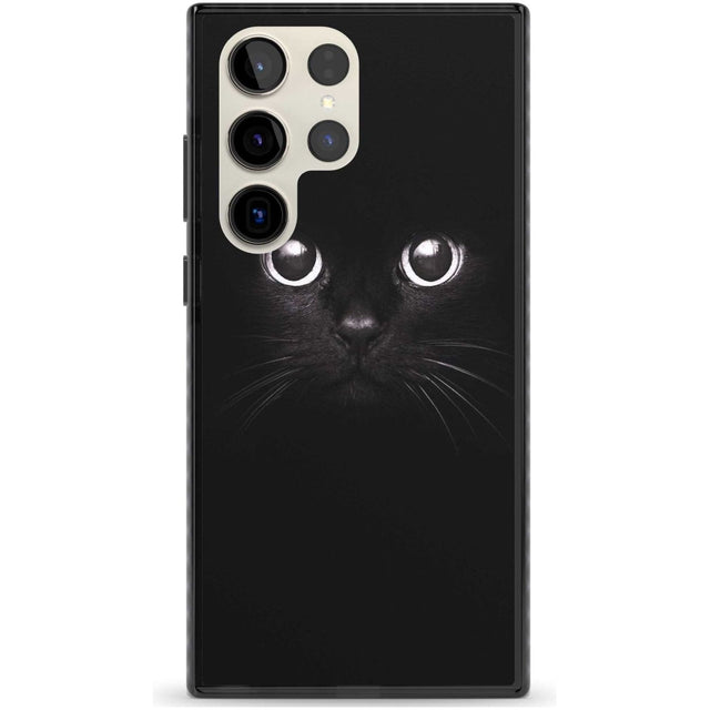 Black Cat Phone Case Samsung S22 Ultra / Black Impact Case,Samsung S23 Ultra / Black Impact Case Blanc Space