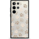 Paw Prints Phone Case Samsung S22 Ultra / Black Impact Case,Samsung S23 Ultra / Black Impact Case Blanc Space