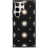 Celestial Patterns Classic Suns (Black) Phone Case Samsung S22 Ultra / Black Impact Case,Samsung S23 Ultra / Black Impact Case Blanc Space