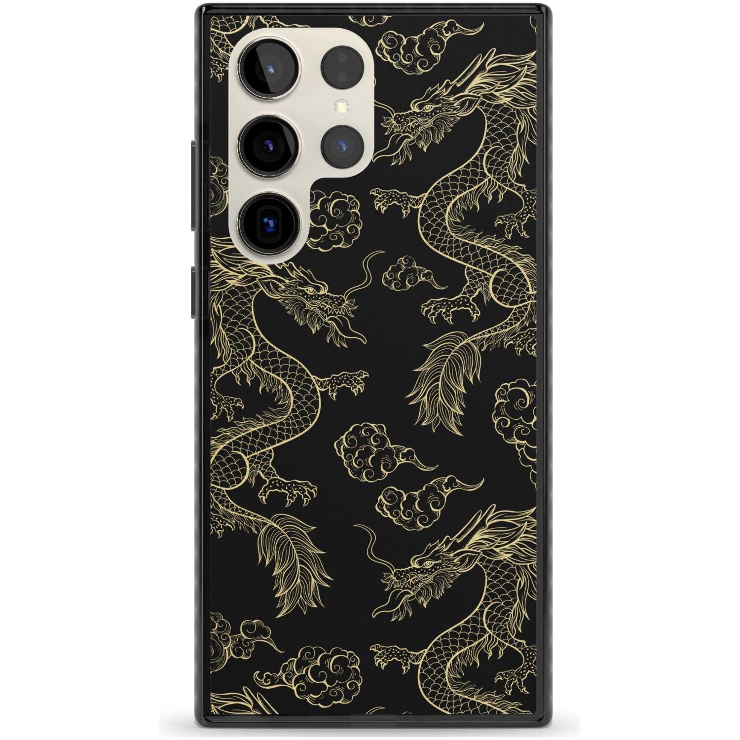 Black and Gold Dragon Pattern