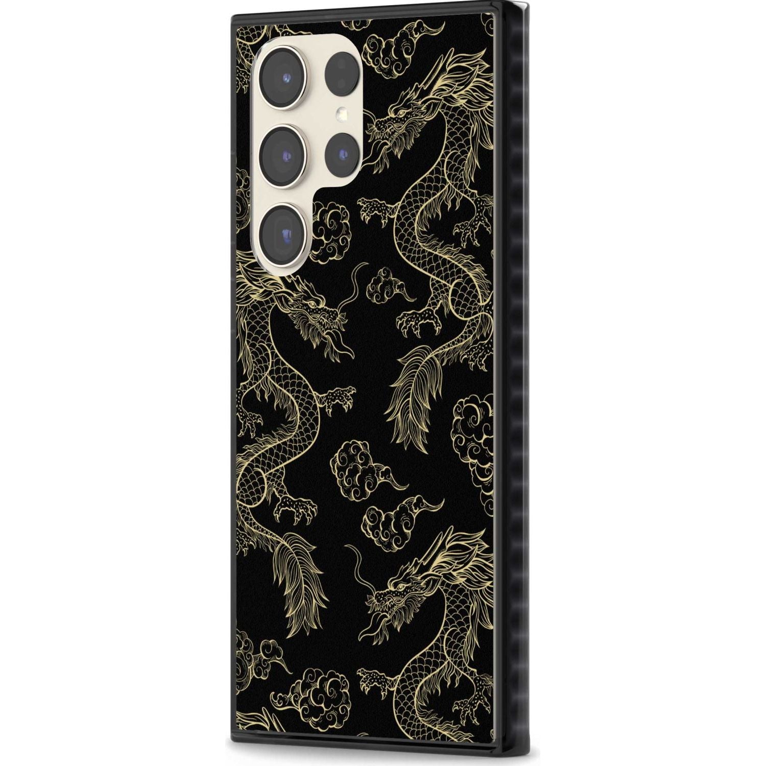 Black and Gold Dragon Pattern