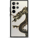 Large Black Dragon Phone Case Samsung S22 Ultra / Black Impact Case,Samsung S23 Ultra / Black Impact Case Blanc Space