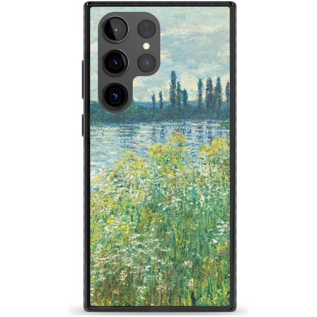 Banks of the Seine by Claude Monet Phone Case Samsung S22 Ultra / Black Impact Case,Samsung S23 Ultra / Black Impact Case Blanc Space