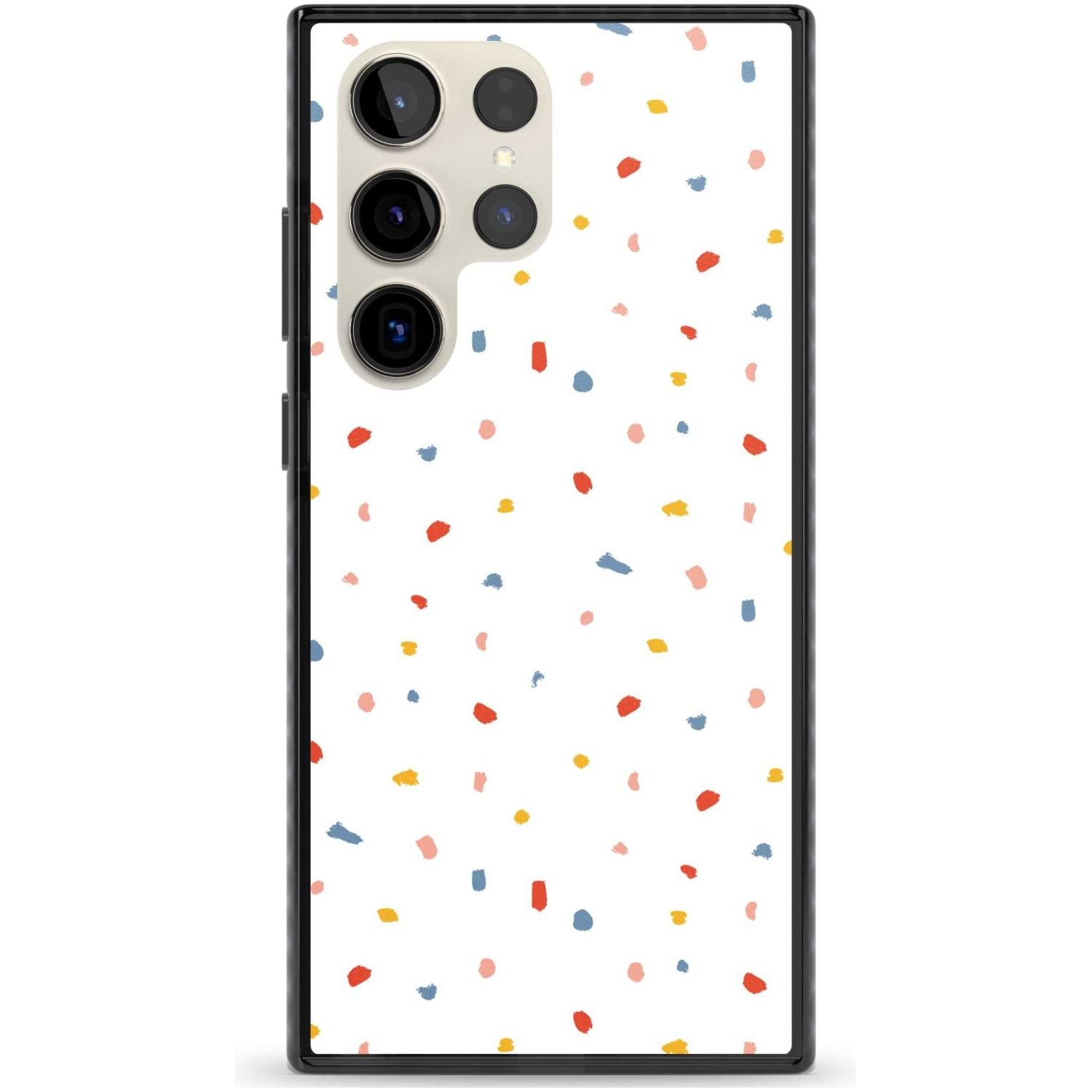 Confetti Print on Solid White Phone Case Samsung S22 Ultra / Black Impact Case,Samsung S23 Ultra / Black Impact Case Blanc Space